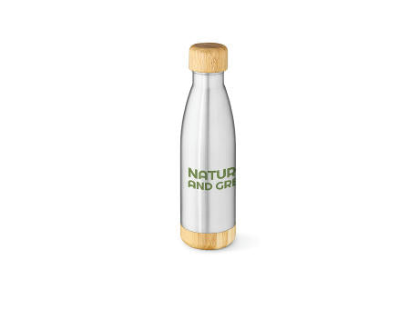 Rio Grande Trinkflasche recy.Edelstahl und Bambus, 530 ml. Doppelwandig