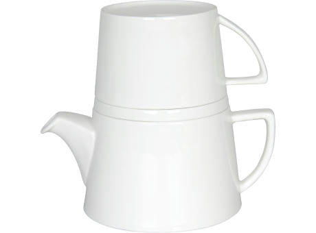 KÖNITZ Fine Bone Porzellan Teekanne KCB976 "Tea for You" mit Sieb, Deckel und Tasse