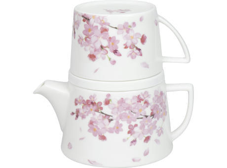 KÖNITZ Fine Bone Porzellan Teekanne KCB976 "Tea for You" mit Sieb, Deckel und Tasse