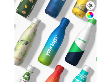 Trinkflasche / Thermos Flasche - 360° Rundum Bedruckt (FC) - 500 ml