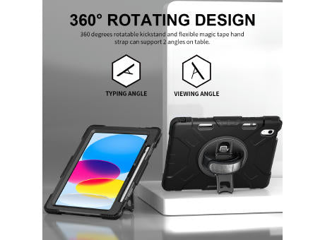 Tablet Hülle iPad™ 10.9/11 (10 Gen 2022/11 Gen 2025) Protect.it Rugged Case mit Handschlaufe schwarz