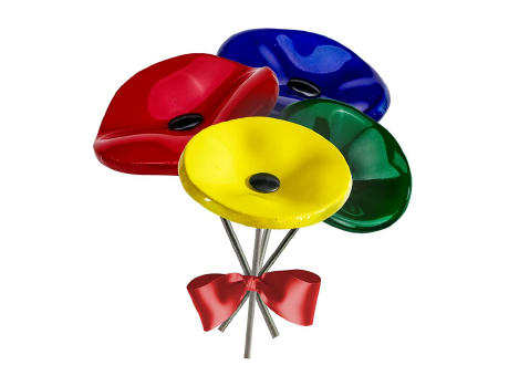 Handgefertigte Glasblume - Ostern - rot