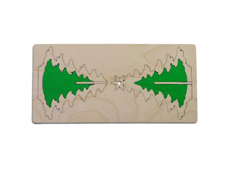 3D Holzpuzzle-Karte - Holz-Filz Tanne
