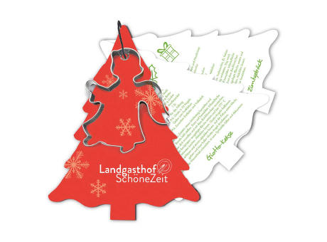 Backförmchen mit Rezeptblock Tannenbaum - Engel