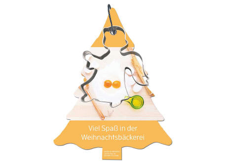 Backförmchen mit Rezeptblock Tannenbaum - Engel - in weihnachtlicher Mappe (neutral)