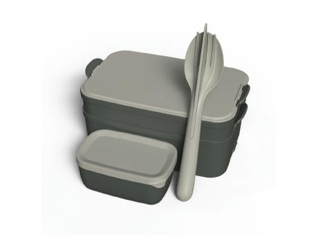 KOZIOL STAKK BENTOBOX READY Bentobox 2l+Liquidsafe Box+Besteckset