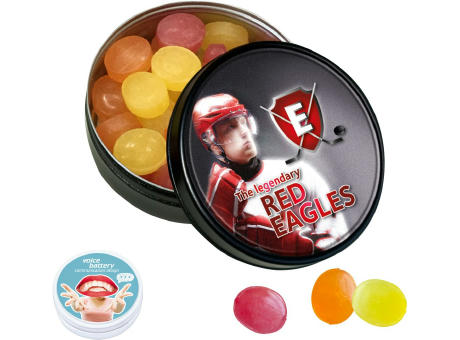 Black or White Dose mit XS-Kalfany-Fruchtbonbons, 60g