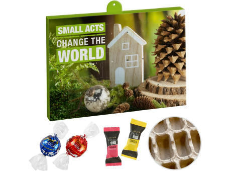 Premium Marken-Adventskalender PAPIER mit Lindt Lindor & Hello Mini Stick-Mix