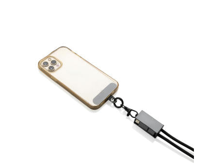 Terra 60Wduales Ladekabel aus RCS recyceltem PET mit Lanyard