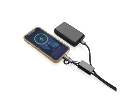 Terra 60Wduales Ladekabel aus RCS recyceltem PET mit Lanyard
