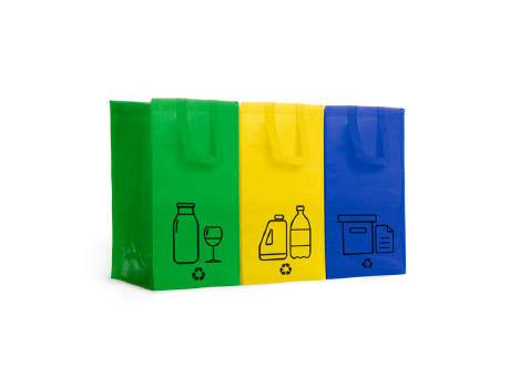 RECYCLINGBEUTEL VOLGA S/EINHEITSGRÖSSE GREEN/BLUE/YELLOW