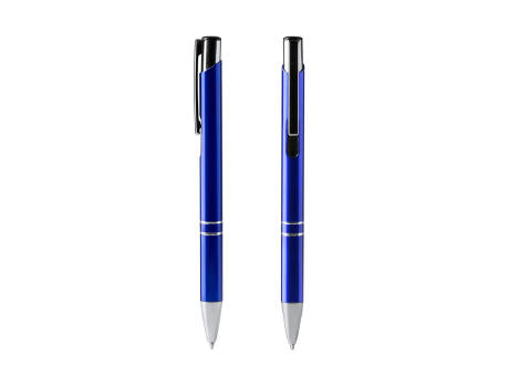 KUGELSCHREIBER SIMON S/BLAUE TINTE WHITE