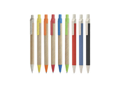 KUGELSCHREIBER AUS PAPPE/WEIZEN GROVE S/BLAUE TINTE BLACK/CREAM