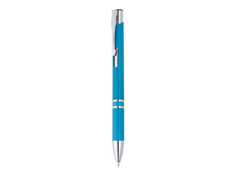 KUGELSCHREIBER AUS METALL/WEIZEN HAYEDO S/BLAUE TINTE YELLOW