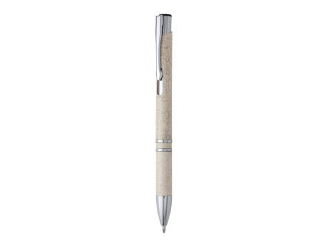 KUGELSCHREIBER AUS METALL/WEIZEN HAYEDO S/BLAUE TINTE YELLOW