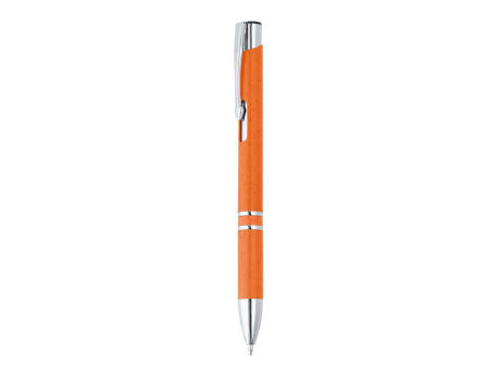 KUGELSCHREIBER AUS METALL/WEIZEN HAYEDO S/BLAUE TINTE YELLOW