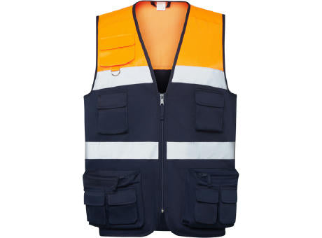 HOCHSICHTBARE WESTE BETA S/S NAVY BLUE/FLUOR YELLOW