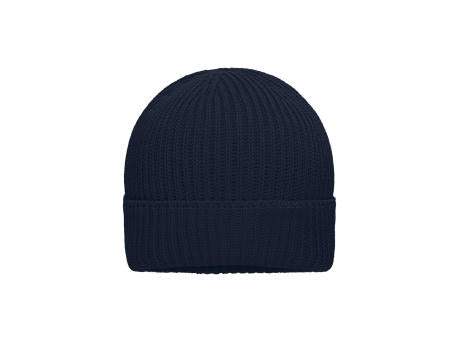Organic Cotton Winter Beanie   OCS Standard - Grob gestrickte Wintermütze mit Umschlag