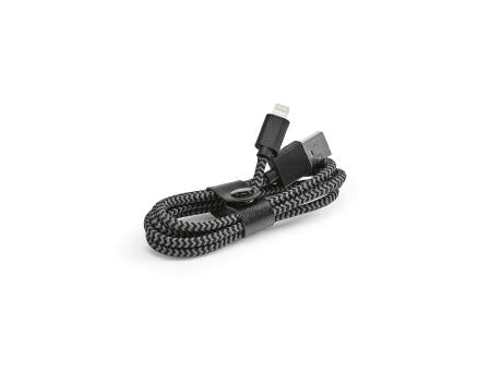 Bernoulli Kabel aus rPET. 1 m. USB-A auf Lightning. Schnellladefunktion