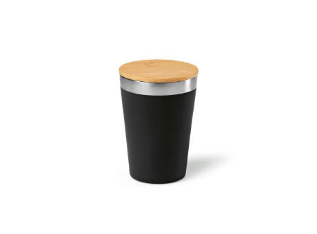 Don Reisebecher recy.Edelstahl mit Bambusdeckel, 400 ml. Doppelwandig