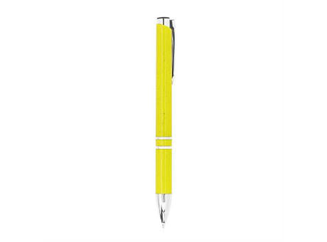 KUGELSCHREIBER AUS METALL/WEIZEN HAYEDO S/BLAUE TINTE YELLOW
