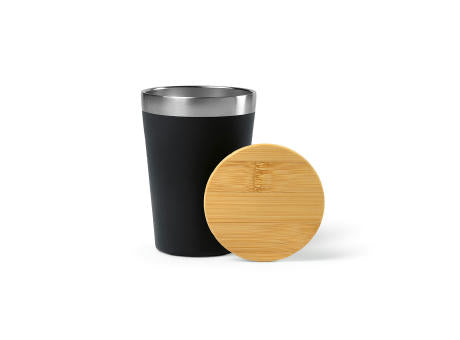 Don Reisebecher recy.Edelstahl mit Bambusdeckel, 400 ml. Doppelwandig