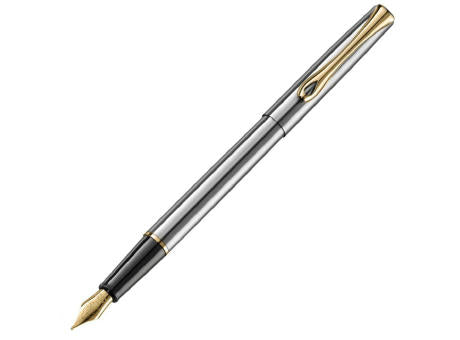 DIPLOMAT TRAVELLER Edelstahl Gold Füllfederhalter