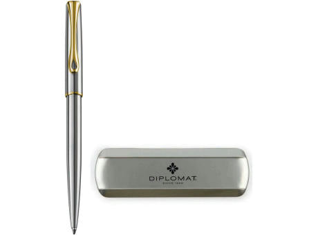 DIPLOMAT TRAVELLER Edelstahl Gold Kugelschreiber