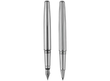 PIERRE CARDIN CHRISTOPHE Schwarz-Chrome Rollerball und Füllfederhalter