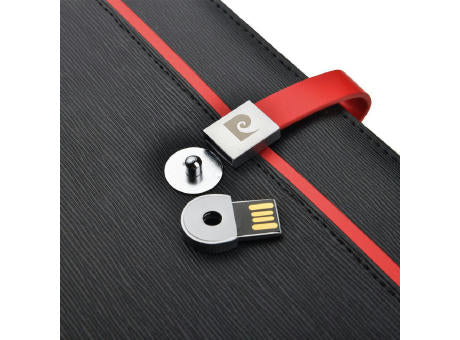 PIERRE CARDIN DIMITRI Schwarz Schreibmappe mit USB Stick