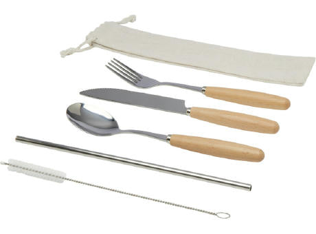 Root 5-teiliges Besteckset aus Edelstahl und Buchenholz