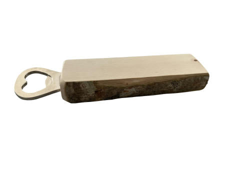 Flaschenöffner aus Holz mit Rinde