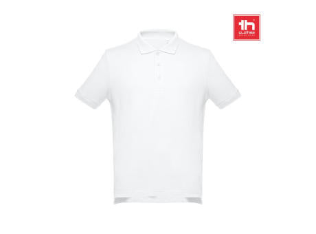 THC ADAM WH. Kurzärmeliges Poloshirt aus Baumwolle für Herren. Weiße Farbe