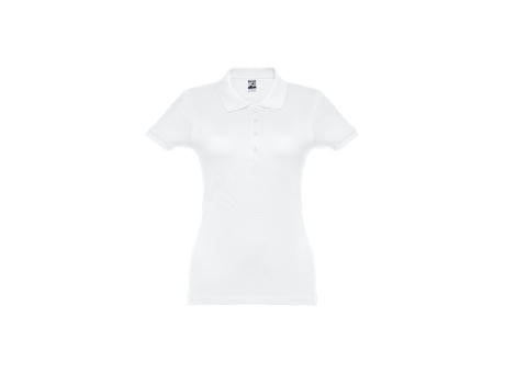 THC EVE WH. Kurzarm-Poloshirt mit Gürtel für Damen aus kardierter Baumwolle