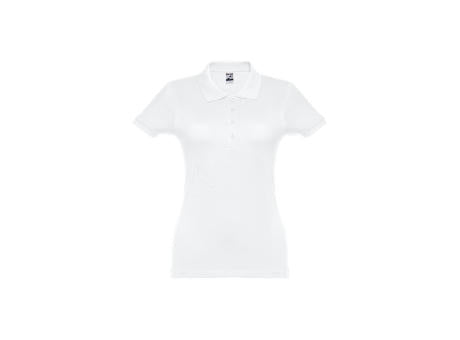 THC EVE WH. Kurzarm-Poloshirt mit Gürtel für Damen aus kardierter Baumwolle