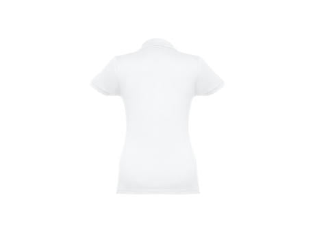 THC EVE WH. Kurzarm-Poloshirt mit Gürtel für Damen aus kardierter Baumwolle