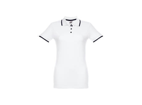THC ROME WOMEN WH. Zweifarbiges Baumwoll-Poloshirt für Damen