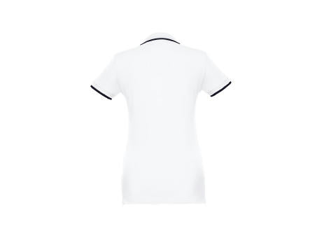 THC ROME WOMEN WH. Zweifarbiges Baumwoll-Poloshirt für Damen
