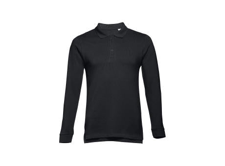 THC BERN. Langarm-Poloshirt für Herren aus kardierter Baumwolle