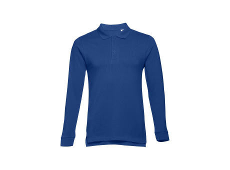 THC BERN. Langarm-Poloshirt für Herren aus kardierter Baumwolle