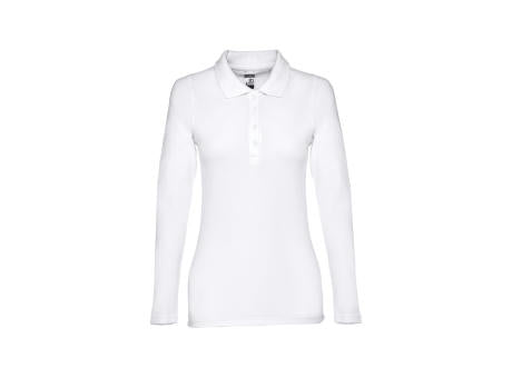 THC BERN WOMEN WH. Langärmeliges Poloshirt für Damen aus kardierter Baumwolle