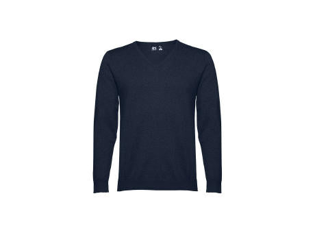 THC MILAN. Herren-Pullover mit V-Ausschnitt aus Baumwolle und Polyamid