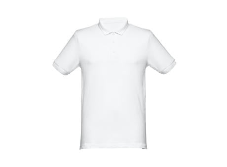 THC MONACO WH. Kurzarm-Poloshirt für Herren aus kardierter Baumwolle