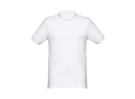 THC MONACO WH. Kurzarm-Poloshirt für Herren aus kardierter Baumwolle