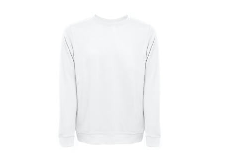 THC COLOMBO WH. Sweatshirt (unisex) aus italienischem Frottee ohne Krempel. Weiße Farbe