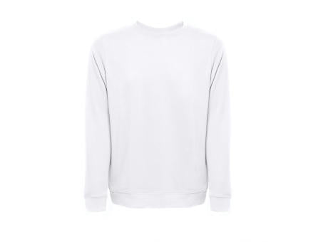 THC COLOMBO WH. Sweatshirt (unisex) aus italienischem Frottee ohne Krempel. Weiße Farbe