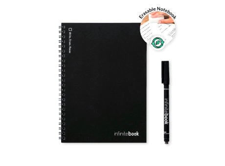 INFINITEBOOK PLAIN A5. "Infinitebook" mit flexiblem Einband und 15 unlinierten Whiteboard Seiten
