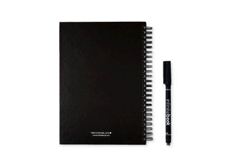 STARTER KIT INFINITEBOOK A5. Kit bestehend aus einem "Infinitebook", Reinigungsset, Marker und Markerhalter