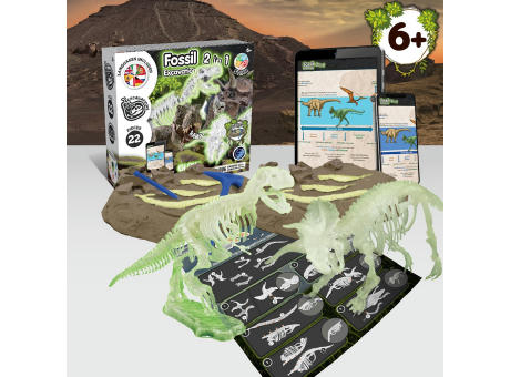 2 in 1 Fossil Excavation Kit I. Lernspiel für Kinder