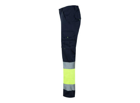 VL ZEUS LARGE. Zweifarbige Stretch-Hose mit mehreren Taschen (240 g/m²), aus Baumwolle (46 %), EME (38 %) und Polyester (16 %)